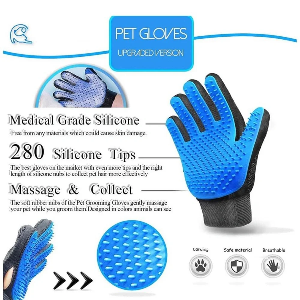 My Choice 3 in 1 Pet Hair Remover Plus and Grooming and Cleaning Gloves Usable